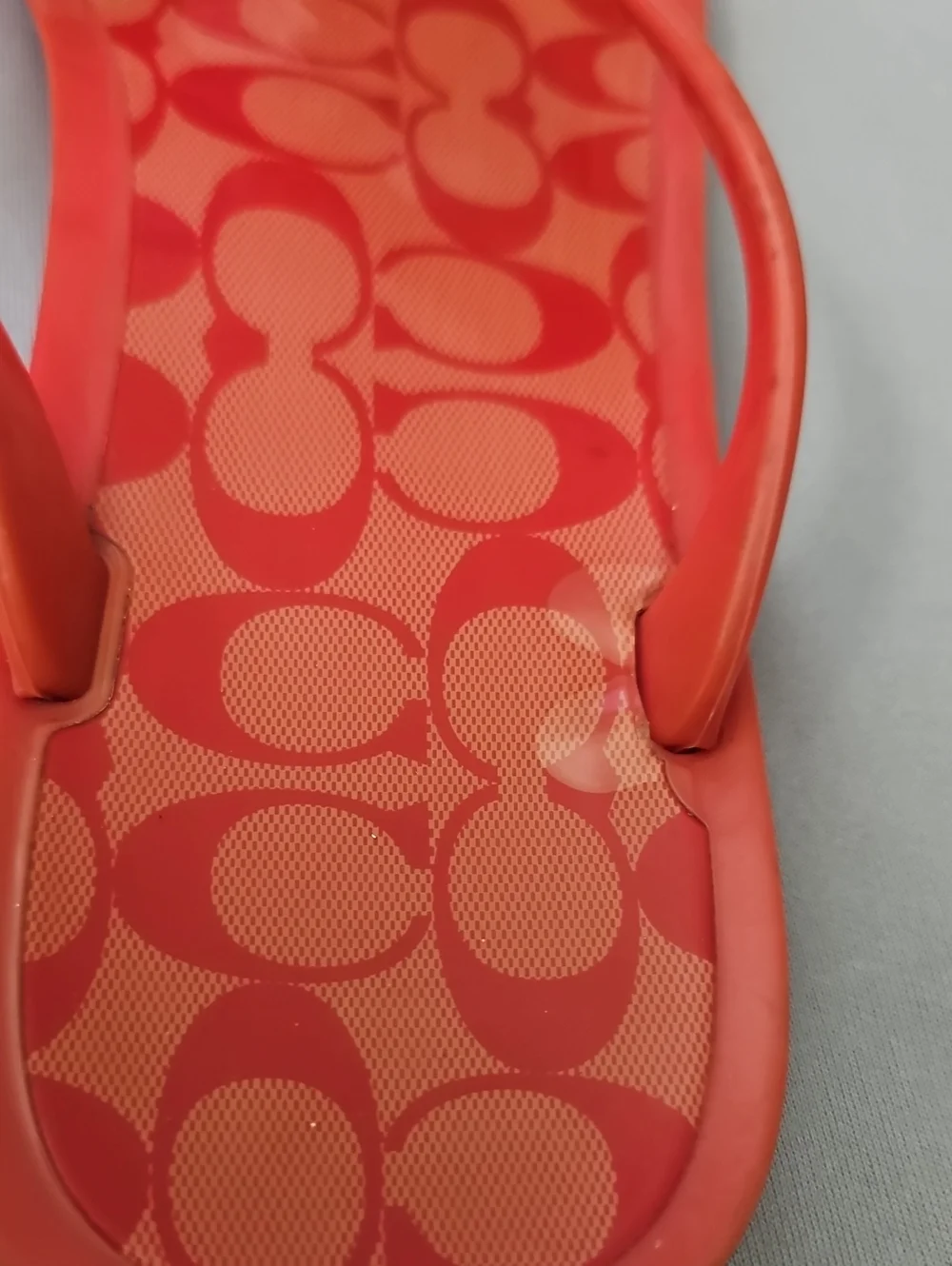 Coach Jelly Flip Flop Sandals, Coral, Size ?8